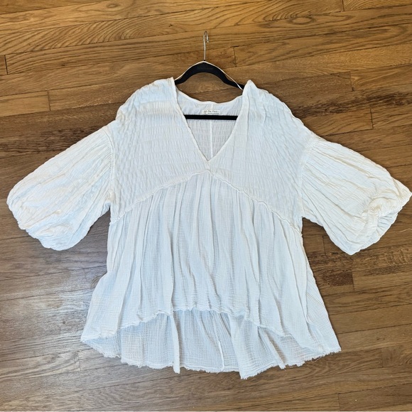 Free People We The Free Flower Power White Boho Top - Picture 3 of 7